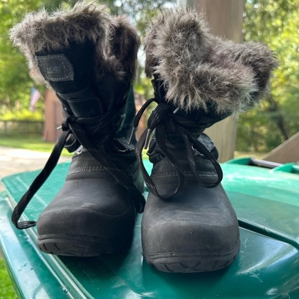 Snow Boot Khombu Waterproof‎ Black Faux Fur Woman's Size 9